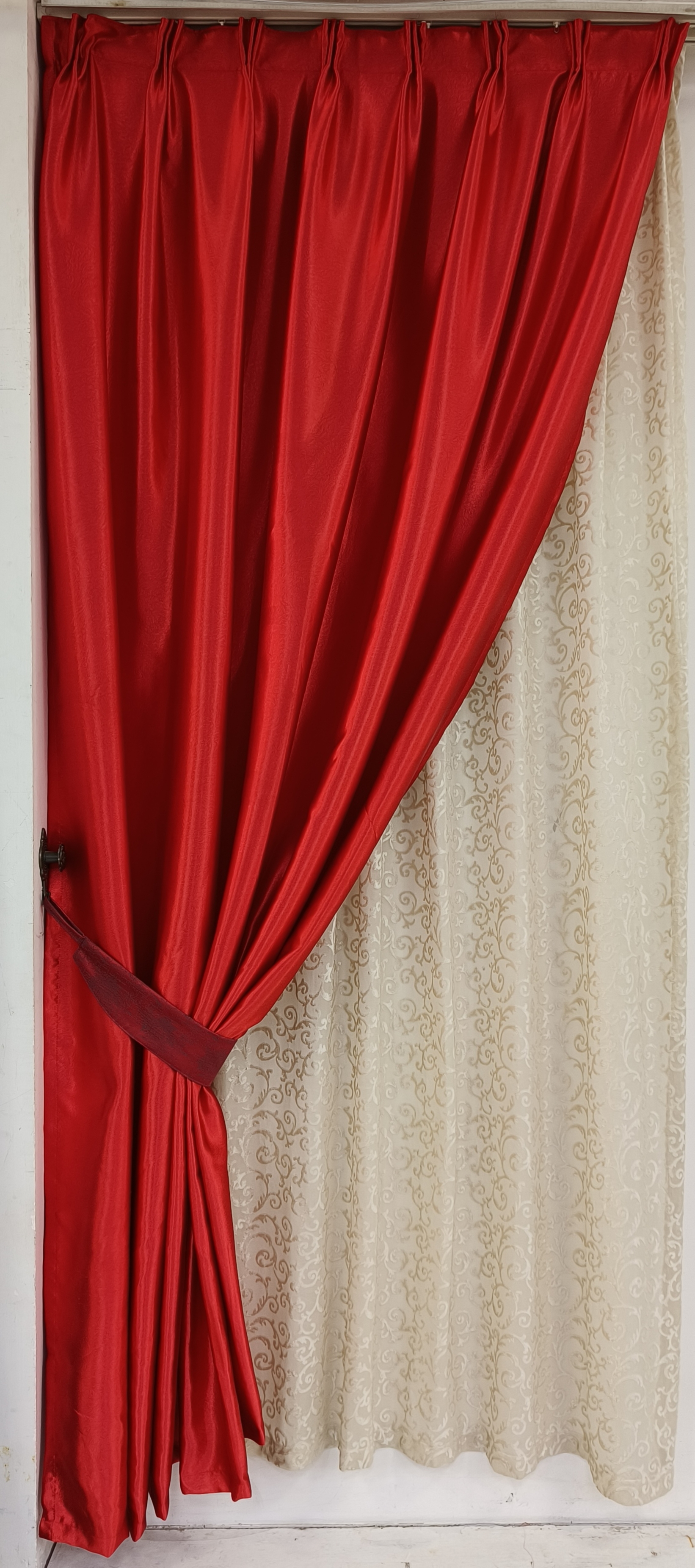 Satin curtains